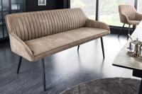 Design bank TURIN 160cm taupe zwart metalen poten met armleuning - 43693 - thumbnail