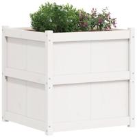 Plantenbak 70x70x70 cm massief grenenhout wit - thumbnail