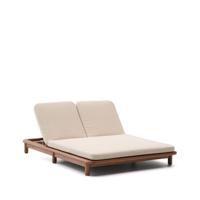 Kave Home Turqueta ligstoel 2-persoons teakhout Beige - thumbnail