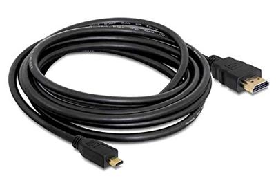 Delock 82664 HDMI-kabel HDMI Aansluitkabel HDMI-A-stekker, HDMI-micro-D-stekker 2 m Zwart 4K UHD, Vergulde steekcontacten