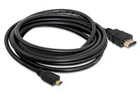 Delock 82664 HDMI-kabel HDMI Aansluitkabel HDMI-A-stekker, HDMI-micro-D-stekker 2 m Zwart 4K UHD, Vergulde steekcontacten - thumbnail