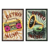 Schilderij Home ESPRIT Groen Oranje Loft 63 x 3 x 93 cm (2 Stuks) - thumbnail