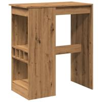 Bartafel met rekken 90x47,5x103,5 cm hout artisanaal eikenkleur - thumbnail