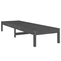 Ligbedden 2 st 199,5x60x74 cm massief grenenhout grijs - thumbnail