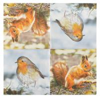 Servet Roodborstje met Eekhoorn / Esschert Design - thumbnail