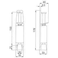Deurvastzetter luxe uitslag 40mm RVS - thumbnail