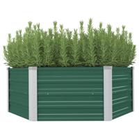 VidaXL Plantenbak verhoogd 129x129x46 cm gegalvaniseerd staal groen - thumbnail
