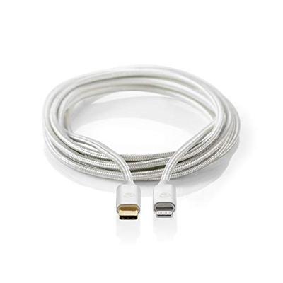 Nedis Premium 8-pins Lightning naar USB-C kabel - USB2.0 - tot 20V/3A / aluminium - 1 meter