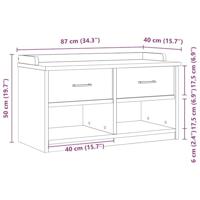 Gangbankje SANDNES wit 87x40x50 cm massief grenenhout - thumbnail