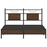 Bedframe zonder matras bewerkt hout bruin eikenkleur 137x190 cm - thumbnail