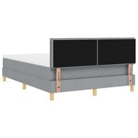 Boxspringbed met matras Lichtgrijs 160 x 200 cm Stof - thumbnail