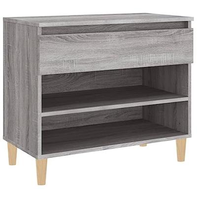 VidaXL Schoenenkast 70x36x60 cm bewerkt hout sonoma grijs VidaXL Schoenenkast 70x36x60 cm bewerkt hout sonoma grijs