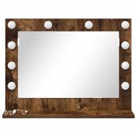 VidaXL Schmink spiegel rechthoekig gerookt eiken 60 x 45 x 18 cm - thumbnail
