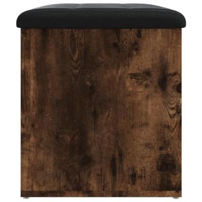 Opbergbankje 62x42x45 cm bewerkt hout gerookt eikenkleurig Opbergbankje 62x42x45 cm bewerkt hout gerookt eikenkleurig