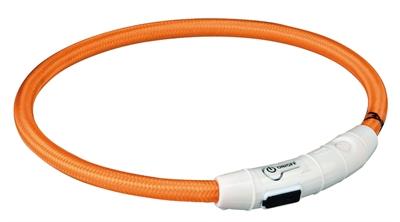Trixie halsband hond flash lichthalsband usb tpu / nylon oranje - thumbnail