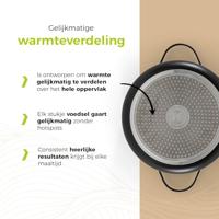 BE Living Braadpan met deksel ø 28 cm - keramische anti-aanbaklaag - geschikt voor alle warmtebronnen - zwart - thumbnail