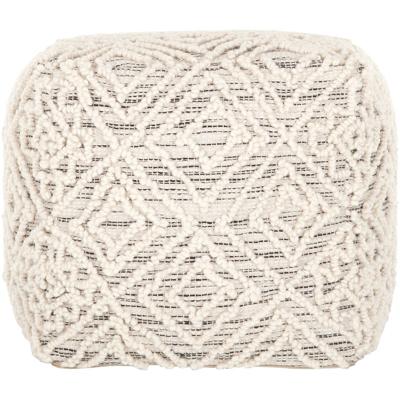 MUST Living Poef 'Quartz' 40cm, kleur Grijs / Naturel