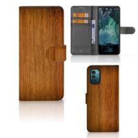 Nokia G11 | G21 | Book Style Case | Donker Hout - thumbnail