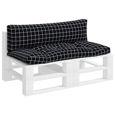 VidaXL Palletkussens 2 st ruitpatroon oxford stof zwart