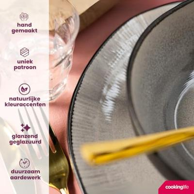 Cookinglife Soepkommen / Kommen Nola Warm Grey ø 17 cm - 6 stuks