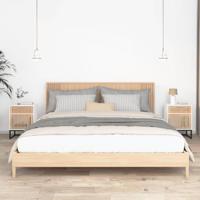 Nachtkastjes 2 st 40x30x55,5 cm bewerkt hout en ijzer wit - thumbnail