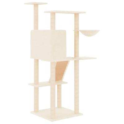 VidaXL Kattenmeubel met sisal krabpalen 143 cm crèmekleurig