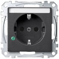 Merten MEG2305-0414 Wandcontactdoos Inzetstuk System M Antraciet 1 stuk(s) - thumbnail