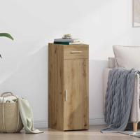 Dressoir artisanaal eikenkleurig 30 x 42.5 x 93 cm Bewerkt hout - thumbnail