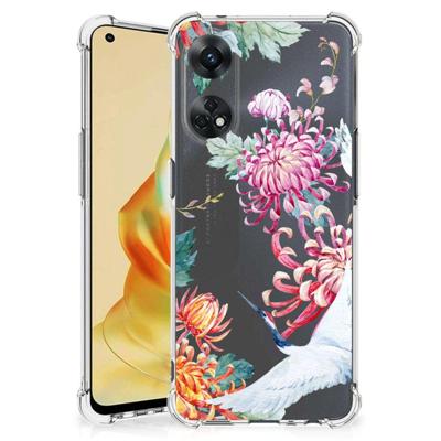 OPPO Reno8 T 4G Case Anti-shock Bird Flowers OPPO Reno8 T 4G Case Anti-shock Bird Flowers