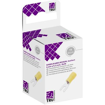 TRU COMPONENTS T1904C122 Vorkkabelschoen 4 mm² 6 mm² Schachtdiameter=5.30 mm Deels geïsoleerd Geel 15 stuk(s)