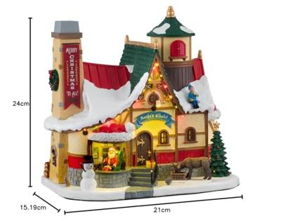 Lemax santa&apos;s chalet kersthuisje Santa&apos;s Wonderland met rokende schoorsteen 2022