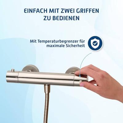 Saqu Essential douche thermostaatkraan solid steel