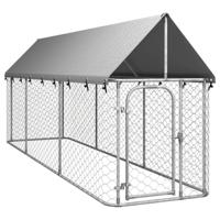 VidaXL Hondenkennel voor buiten met dak 400x100x150 cm - thumbnail