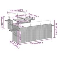 6-delige Loungeset met kussens poly rattan beige - thumbnail