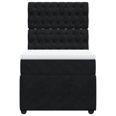 Boxspring met matras fluweel zwart 180x200 cm