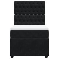 Boxspring met matras fluweel zwart 180x200 cm - thumbnail