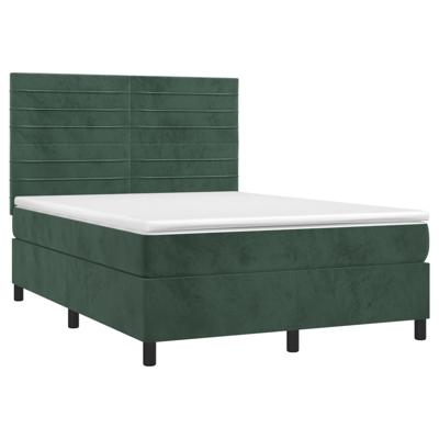 Boxspring met matras fluweel donkergroen 160x200 cm