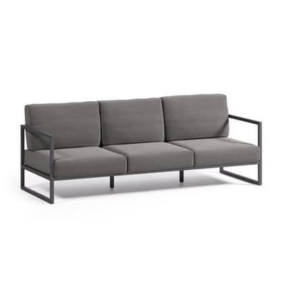 Kave Home 3-zits Tuinbank 'Comova' 225cm, kleur Donkergrijs