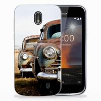 Nokia 1 | Siliconen hoesje | met foto Vintage Auto - thumbnail