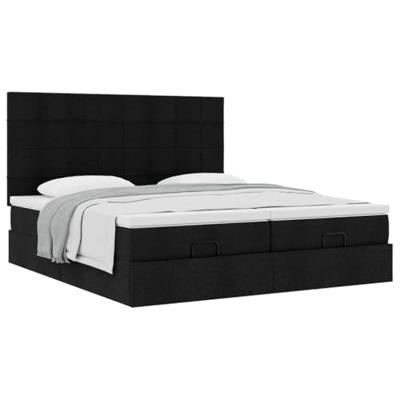Ottoman bed met matrassen 200x200cm stof zwart
