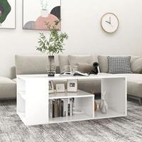 VidaXL Salontafel 100x50x40 cm bewerkt hout wit - thumbnail