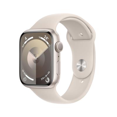 Apple Watch Series 9 (GPS 45 mm) Smartwatch - Kast van sterrenlicht aluminium - Sterrenlicht sportbandje M/L. Conditie bijhouden, Saturatie-app en Ecg-app, Always-on Retina-display, waterbestendig