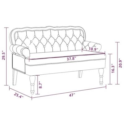 Bankje met rugleuning 119,5x64,5x75 cm fluweel zwart Bankje met rugleuning 119,5x64,5x75 cm fluweel zwart