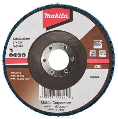 Makita Accessoires Lamellenschuurschijf 125mm Z60 - D-63797-10 D-63797-10 Makita Accessoires Lamellenschuurschijf 125mm Z60 - D-63797-10 D-63797-10