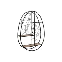 Planken Home ESPRIT Zwart Natuurlijk Metaal Hout MDF 53 x 12,2 x 72 cm Voor aan de muur - thumbnail