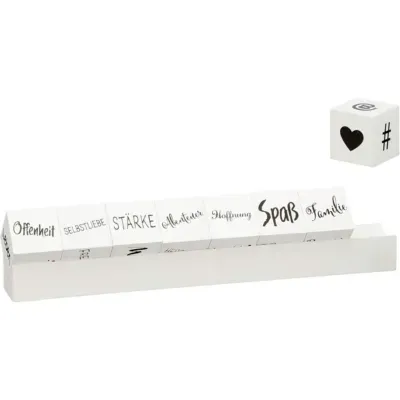 Kubussen met tekst op houder 32 cm set van 9 | 12 stuks