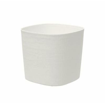 Vaso con riserva d'acqua - GARDEN ID Respect - Bianco 25 x 25 cm - 100% rifiuti domestici - 100% riciclabile - Superficie strutturata