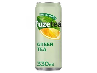 Fuze Tea frisdrank, niet-bruisend, sleek blik van 33 cl, pak van 24 stuks, groene thee