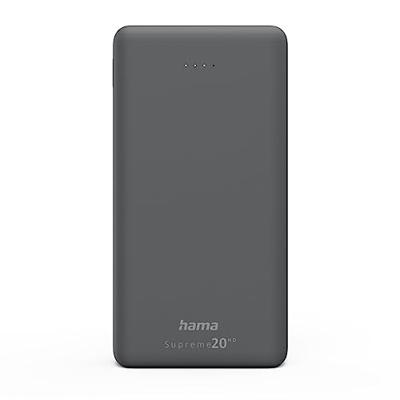 Hama Power Pack Supreme 20HD 20000mAh 3 Uitgangen: 1x USB-C 2x USB-A Grijs Hama Power Pack Supreme 20HD 20000mAh 3 Uitgangen: 1x USB-C 2x USB-A Grijs
