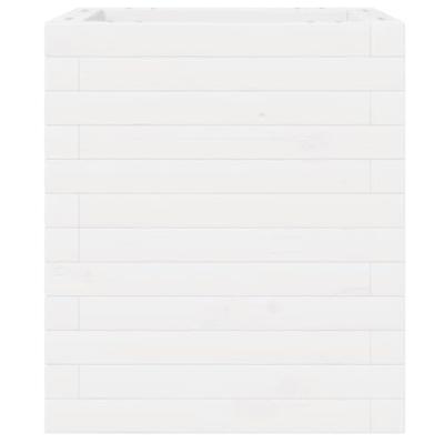 Plantenbak 40x40x46 cm massief grenenhout wit